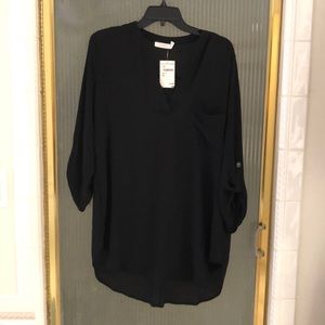 Extra large black half sleeve blouse Nordstrom